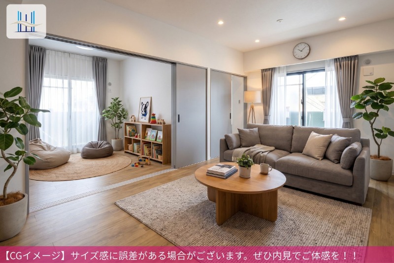 2号室　3LDKリビングCGイメージ